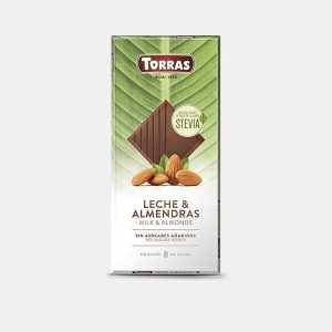 Torras Milk chocolate with almonds sweetened with eritritol and stevia